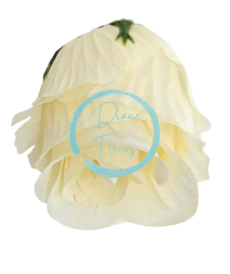 Růže poupě hlava květu 6cm x 5cm krémová umělá