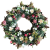 Luxury Artificial Pine Wreath Exclusive Ranunculus, Daisies, Chrysanthemums, Small Flowers, Hops and Accessories 80cm