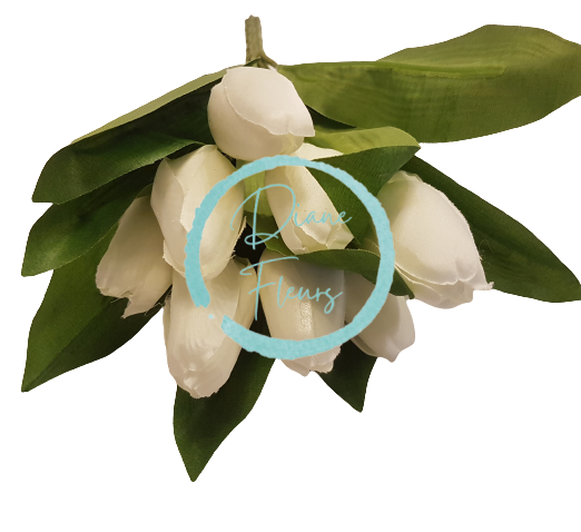Tulipány kytica x9 krémová 33cm umelá