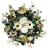 Venček umetne vrtnice, potonike, marjetice, clematis in dodatki 50cm