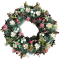 Luxury Artificial Pine Wreath Exclusive Ranunculus, Daisies, Chrysanthemums, Small Flowers, Hops and Accessories 65cm