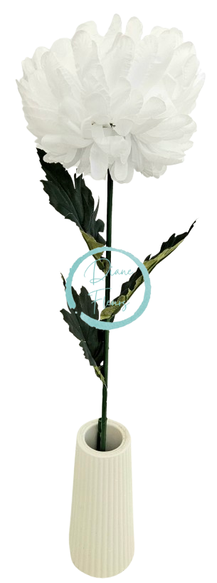 Nová Chryzantéma kusová na stonke Exclusive biela 70cm umelá