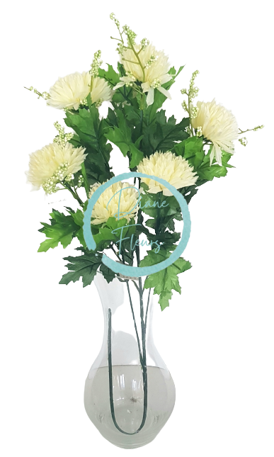 Chryzantéma vetva x7 75cm krémová umelá