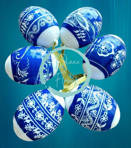 Dekoráció 3D húsvéti tojás újrahasznosítható műanyagból 6 db x 6cm