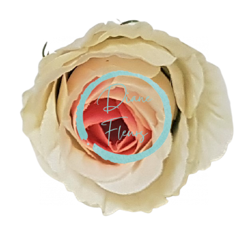 Artificial Rose Bud Head O 5cm Cream & Pink