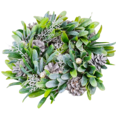 Božični venec storži zeleni 25cm x 8cm