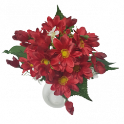 Artificial Marguerites Bouquet x10 32cm Red
