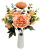 Künstlicher Strauß Pfingstrosen, Eukalyptus, Distel und Zubehör 46cm Pfirsich