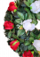 Coroană funerara Ø 50cm trandafiri si accesorii alb, rosu flori artificiale