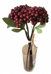 Artificial decoration berries bouquet 27cm Dark Red