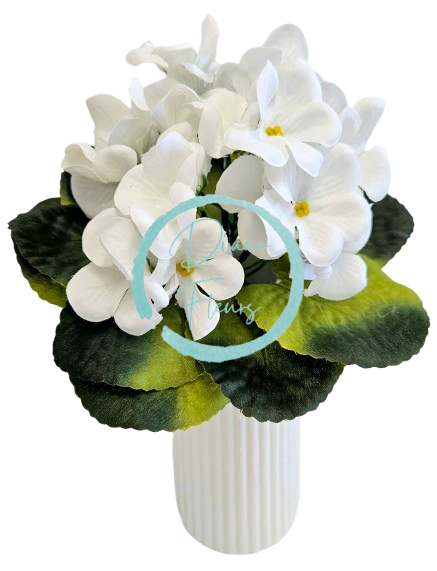 Kytička fialka biela 23cm umelá