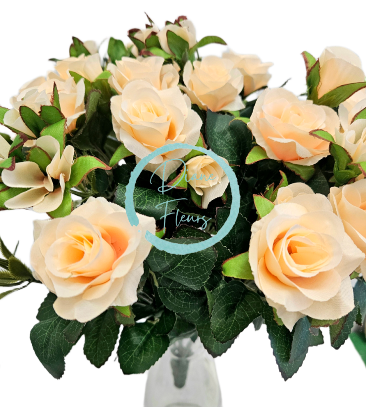 Duży bukiet róż 43cm stuczny żółty