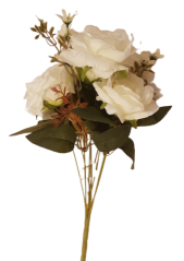 Buchet de trandafir alb "9" 18,9 inches (48cm) flori artificiale