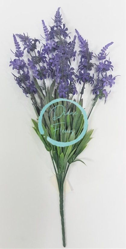 Kwiat lawendy x 7 42cm niebieski sztuczny