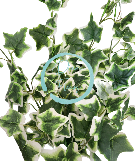 Декоративен надвес от изкуствен бръшлян, диаметър 58 см, зелен