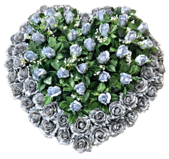 Artificial Wreath Heart Shaped with Roses 80cm x 80cm varnished