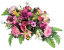 Trauergesteck aus künstliche Dahlia, Rosen, Lilien, Nelken und Zubehör 55cm x 40cm x 20cm
