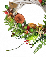 Coroana de rachita de Craciun decorata cu fructe uscate si accesorii Ø 25cm