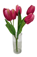 Tulipány kytička x5 31cm růžová