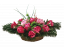 Prekrasan žalobni aranžman od umjetnih ruža i pribora 53cm x 27cm x 23cm ružičasta, bordo