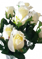 Künstliche Rosen Blume Creme "12" 45cm