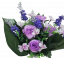 Buchet Trandafiri & Lavandă x13 34cm violet, alb flori artificiale
