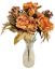 Изкуствен букет от божури, хортензии и аксесоари 48 см кехлибар