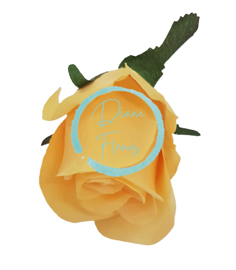 Cap de floare de trandafir O 3,1 inches (8cm) galben flori artificiale