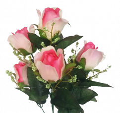 Buchet de trandafiri x6 78cm flori artificiale roz