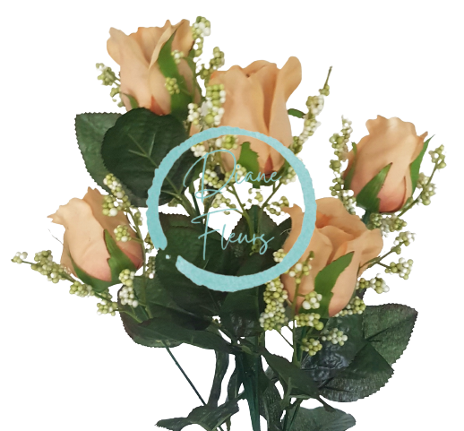 Růže kytice větev x6 78cm umělá béžová