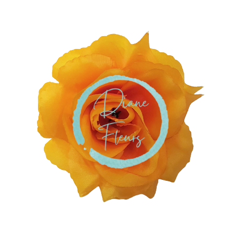 Główka kwiatowa róży O 10cm pomarańczowa sztuczna