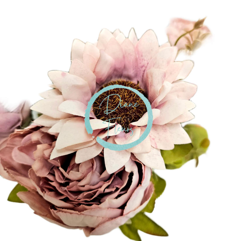 Artificial Peonies and Sunflowers luxury bouquet 50cm Pink