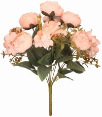 Pivonka kytica 42cm umelá lososová