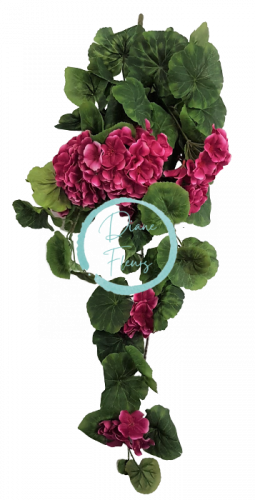 Plante artificiale Geranium x8 roz închis 70cm flori artificiale