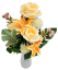 Exclusive artificial bouquet Roses, Lilies, Thistle and accessories x12 54cm x 30cm Yellow, Orange
