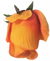 Ruža puk hlava kvetu O 8cm Oranžová umelá