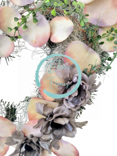 Dekorative Kranz "Herz -formig" Künstliche Mohnblumen & Zubehör 40cm