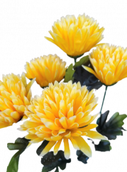 Artificial Chrysanthemums x5 Bouquet 50cm Yellow - Best price
