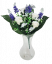 Ruža & Levanduľa kytica x13 34cm modrá, biela umelá