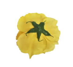Rózsa virágfej O 10 cm sárga művirág
