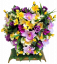 Pogrebni vijenac na stalku "Srce", Ruže, Orhideje, Tratinčice i dodaci 45cm x 40cm