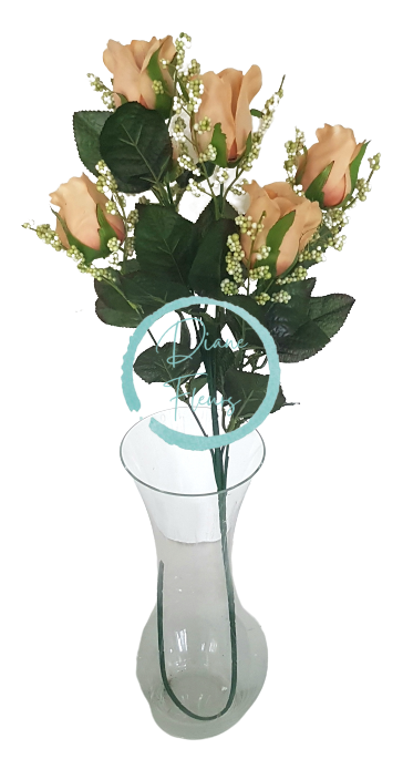 Růže kytice větev x6 78cm umělá béžová