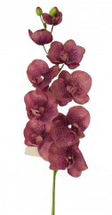 Luxusná umelá orchidea x9 fialová 95cm silikónová, gumová