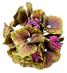 Glava hortenzije 16cm umetna zelena