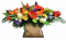 Krásny smuteční aranžmán ve tvaru srdce betonka exclusive umělé Tulipány, Vlčí máky, Anemone, Levandule a doplňky 67cm x 40cm x 30cm