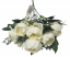 Bazsarózsa csokor "7" 30cm fehér művirág