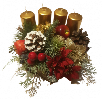 Vánoční umělé květiny a dekorace - Barva - zlatá