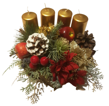 Christmas artificial flowers and decorations