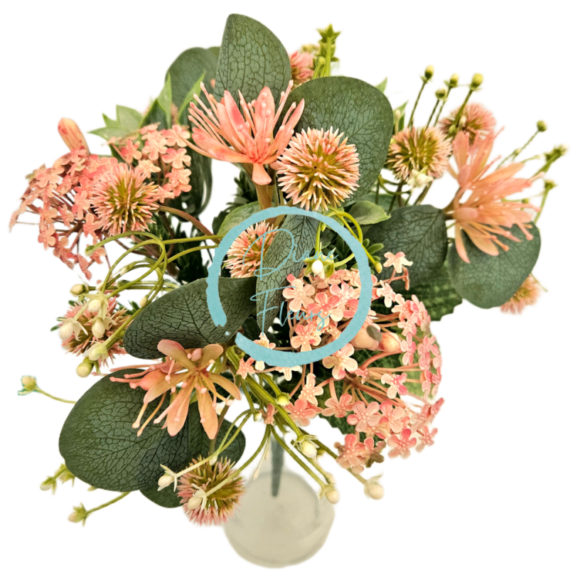 Голям букет от изкуствени розови цветя Thistle & Accessories 43 см