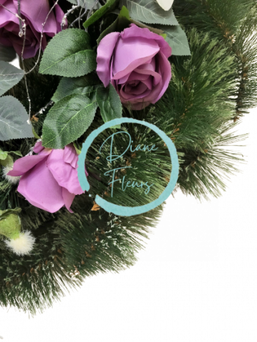 Smútočný veniec borovicový Exclusive Ruže & Gladioly & Ľalie & Doplnky Ø 85cm